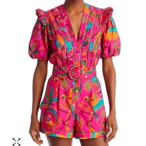 FARM RIO 🍷 - Macaw Party Belted Romper